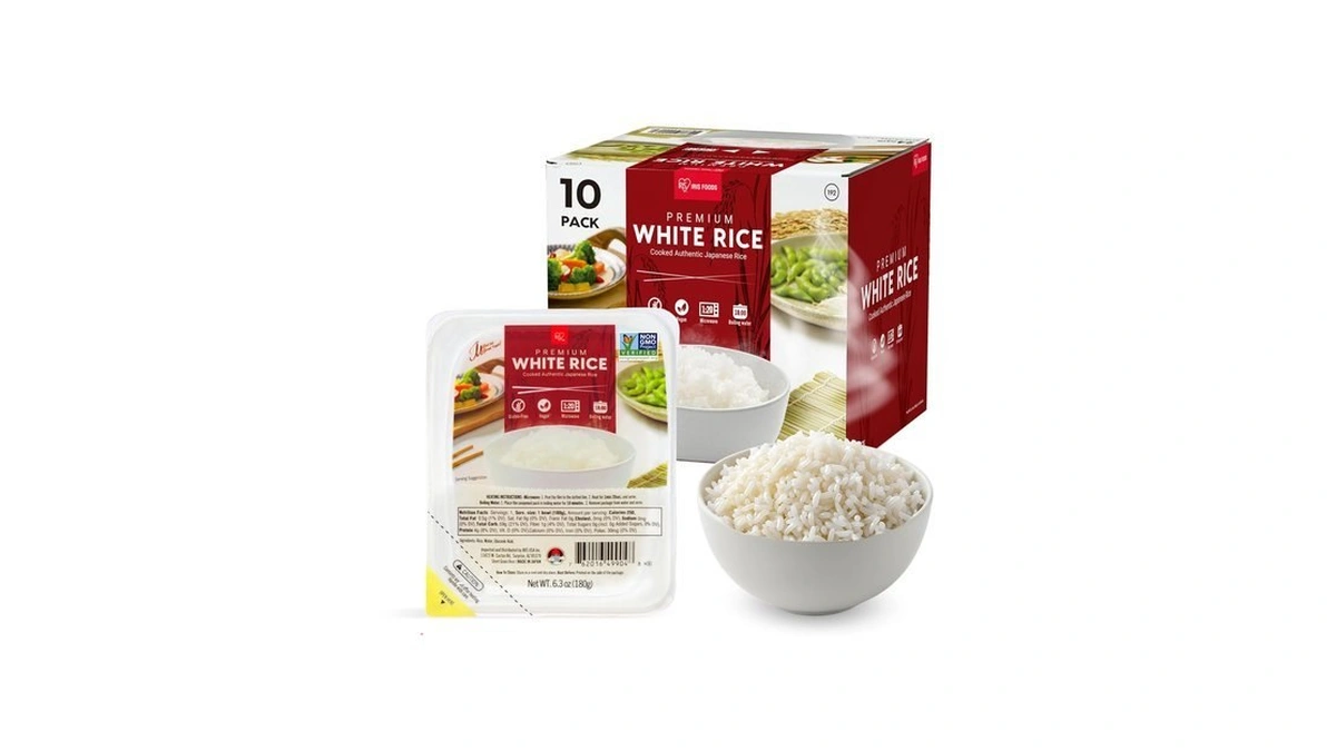 Iris Instant White Rice, 10pk, Japanese Short Grain Vegan, Microwave
