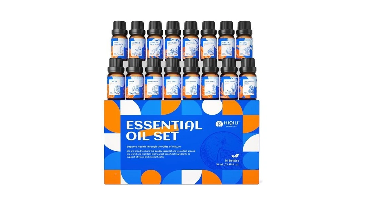 Hiqili Top 16 Essential Oils Set For Skin, Aromatherapy &