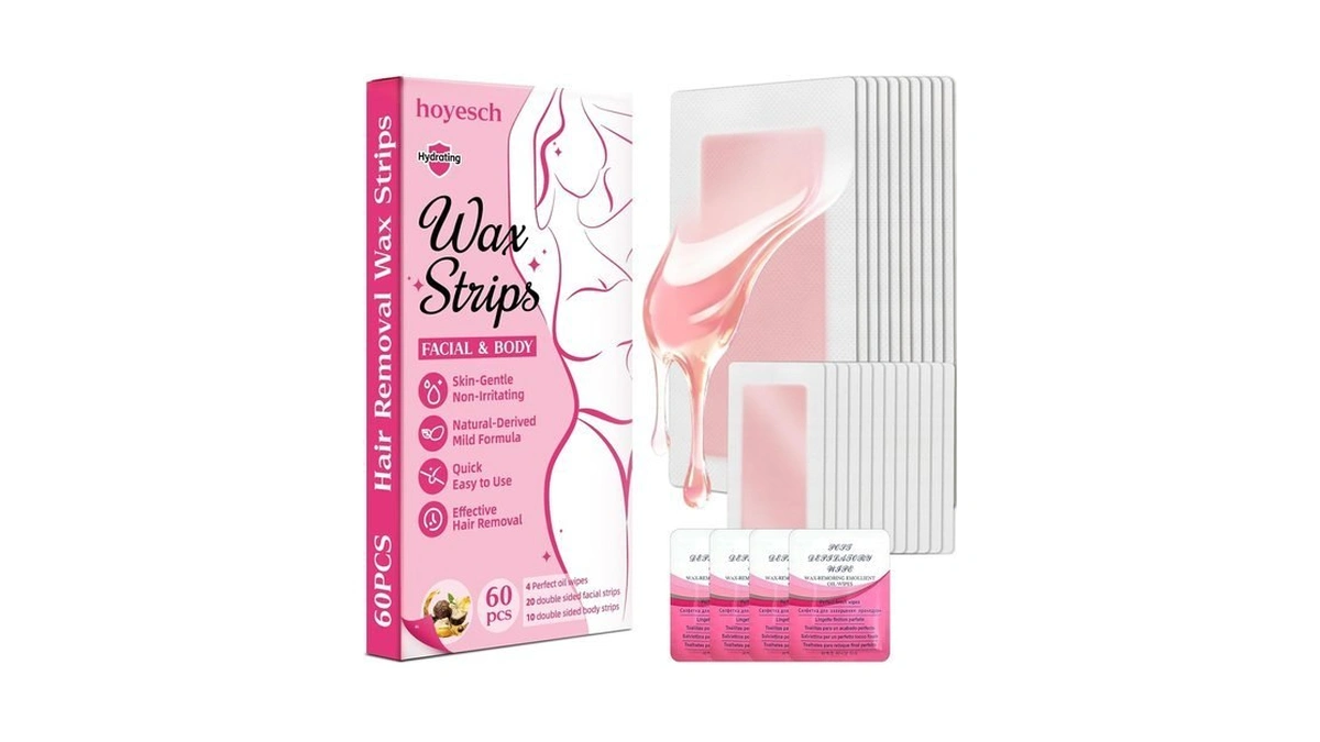 Hoyesch 60pcs Wax Strips- 40facial&20body Waxing Kit For Women Hair