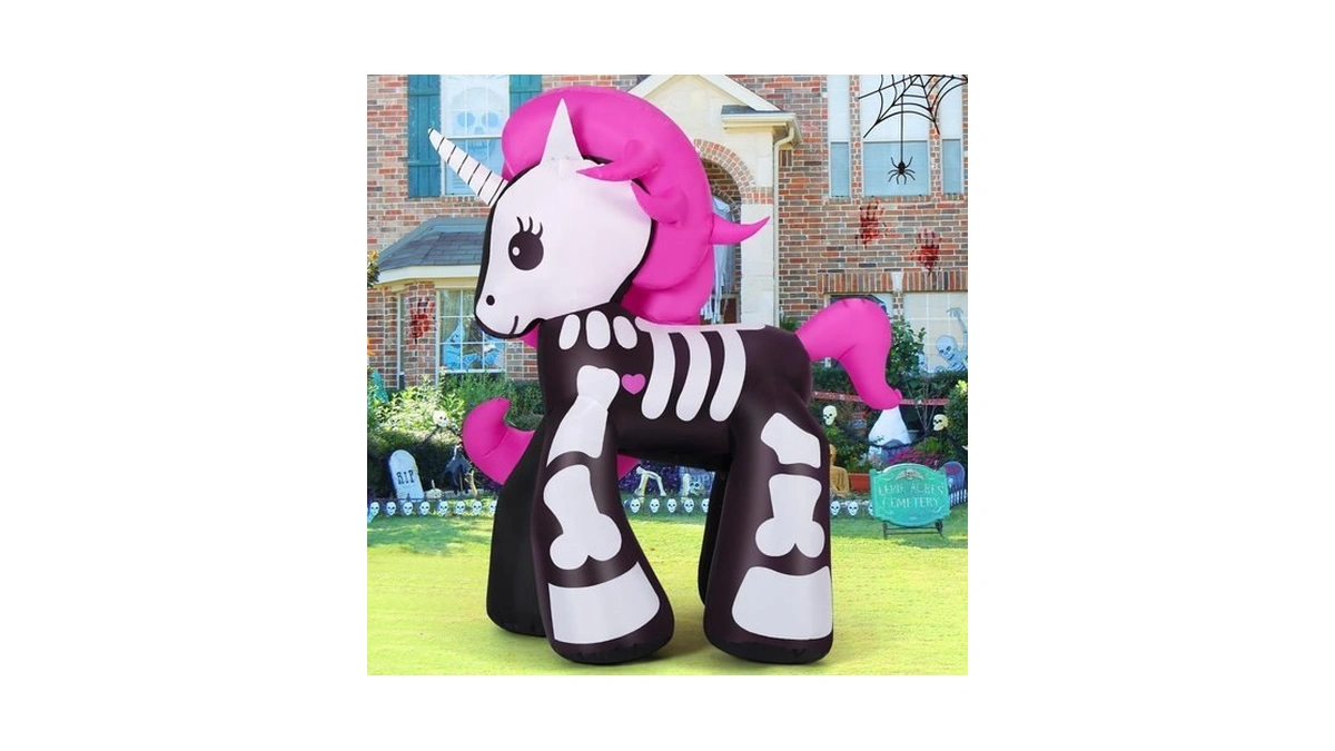 Goosh 5.2 Ft Halloween Inflatables Unicorn Outdoor Decorations Blow Up
