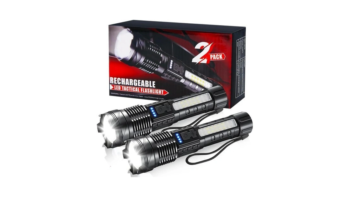 Pack Led Rechargeable Flashlights High Lumens...