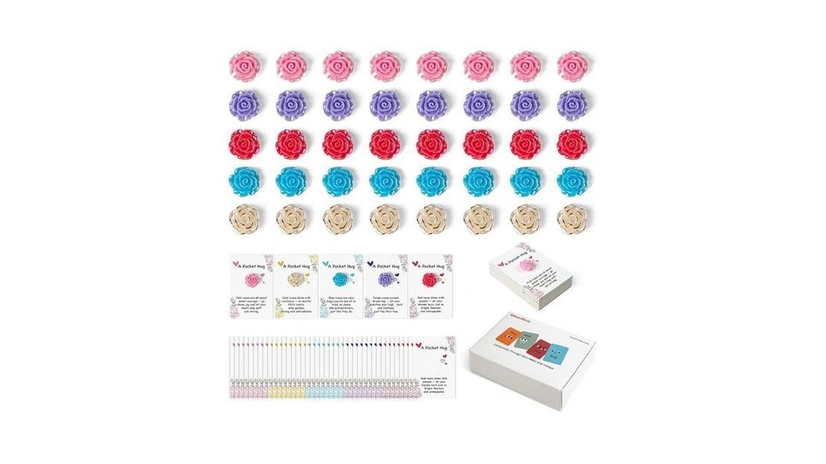 Mountova 40 Sets Pocket Hug Bulk With Mini Flower, Pocket