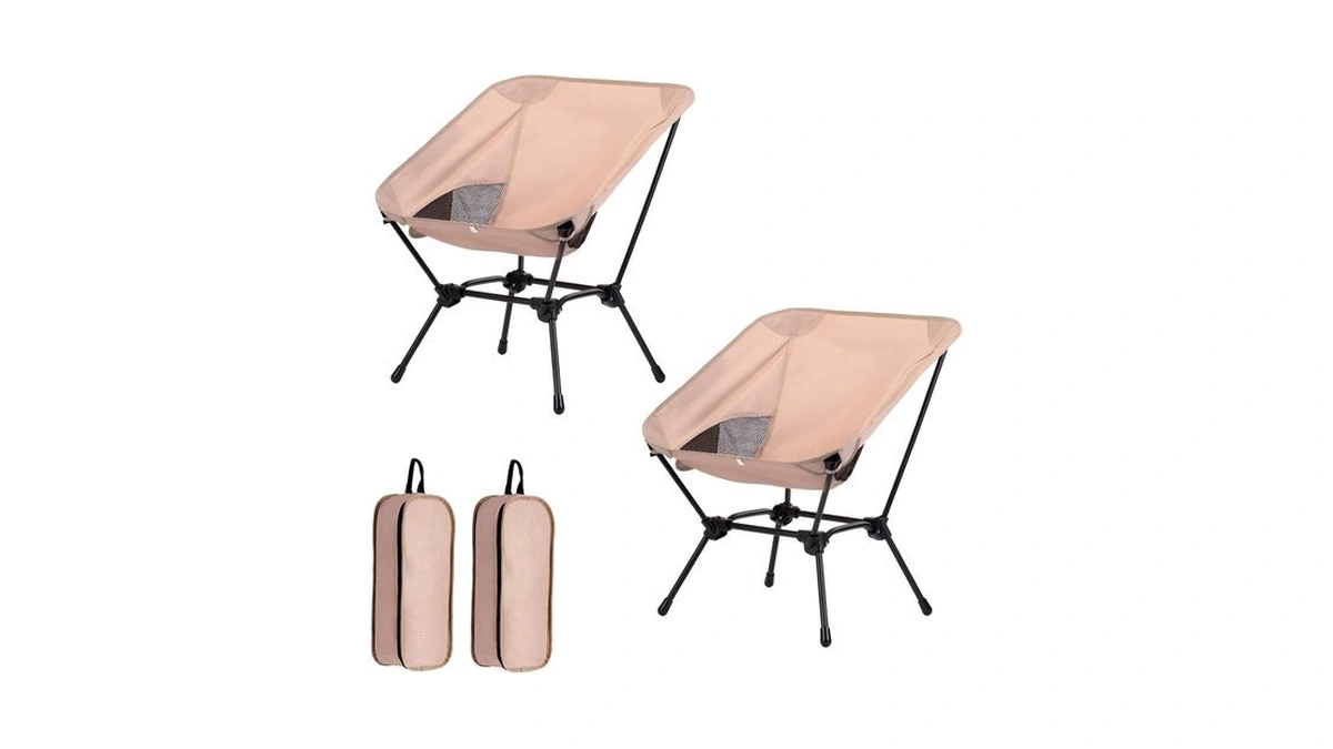 Oilpus 2 Pack Low Back Camping Chair, 2-in-1 Height Adjustable,
