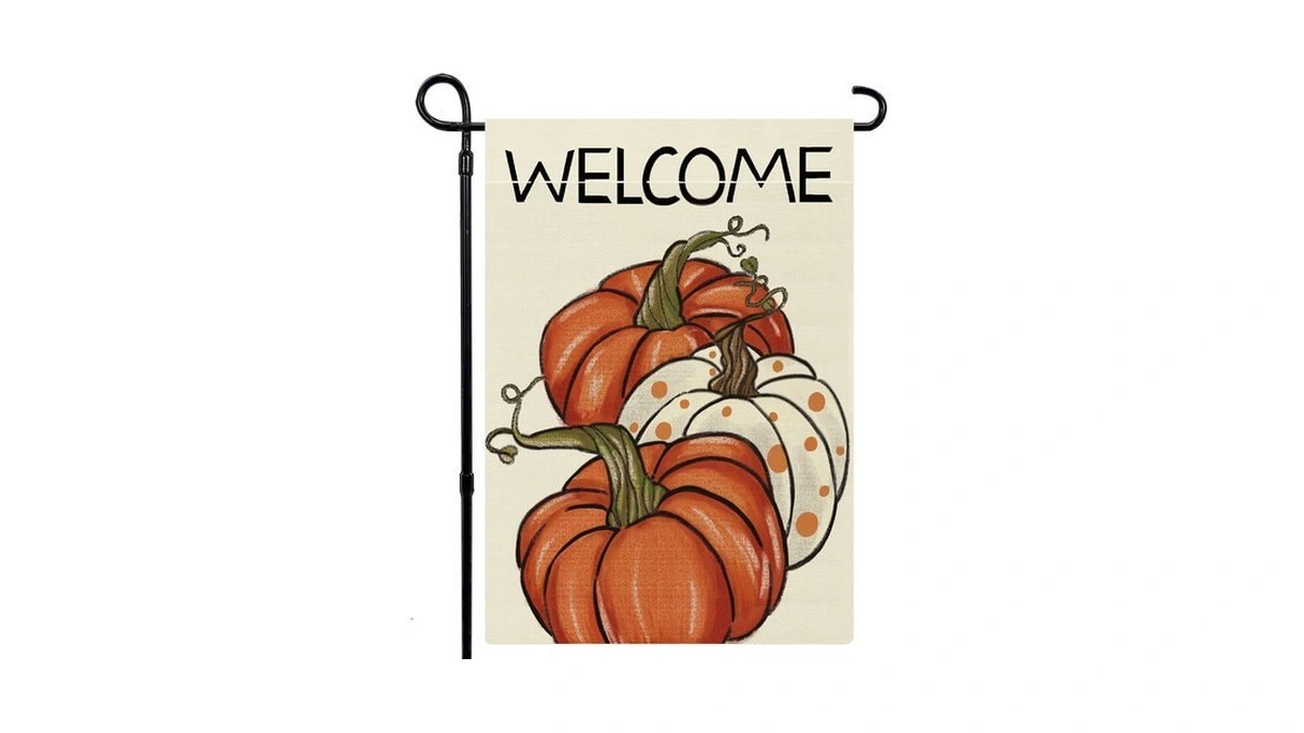 Fall Garden Flag Welcome Pumpkins 12x18 Inch Double Sided Fall