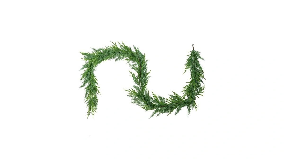 6ft Handmade Christmas Garland Artificial Norfolk Pine Garlands, Green Artificial