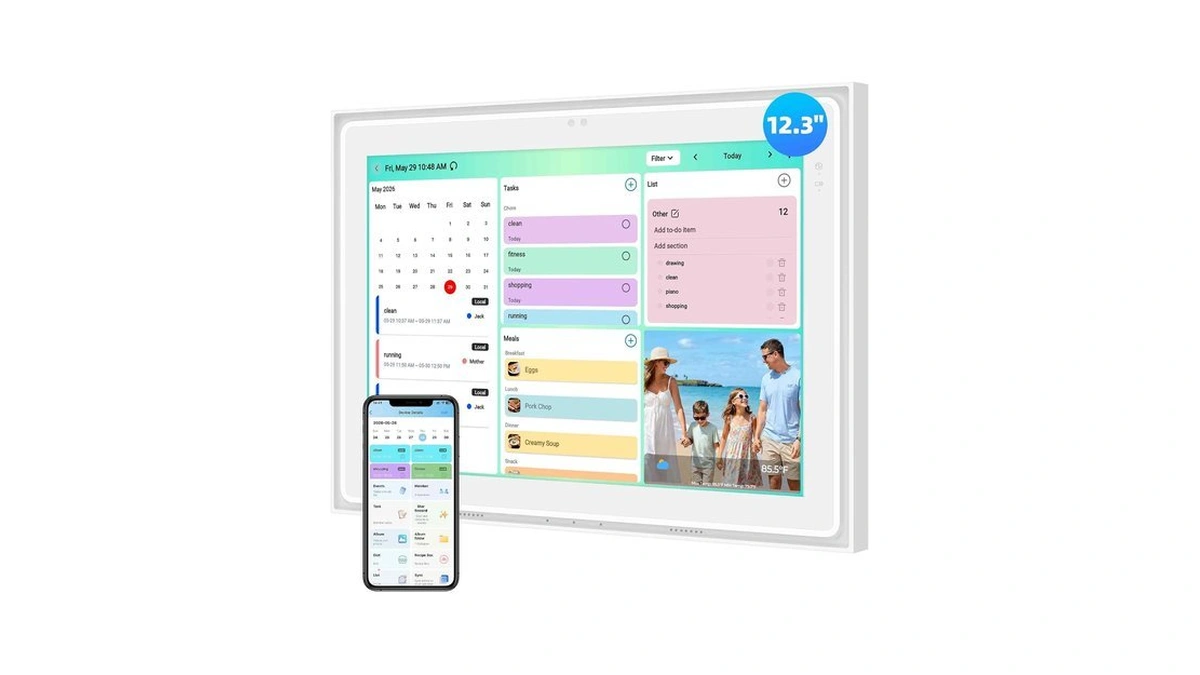 12.3" Ai Digital Calendar, Smart Family Calendar Wall Touch Screen,