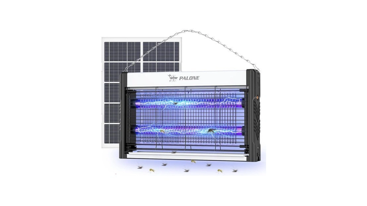 Solar Bug Zapper Outdoor, 4500v Rechargeable Electric Bug Zapper, 21