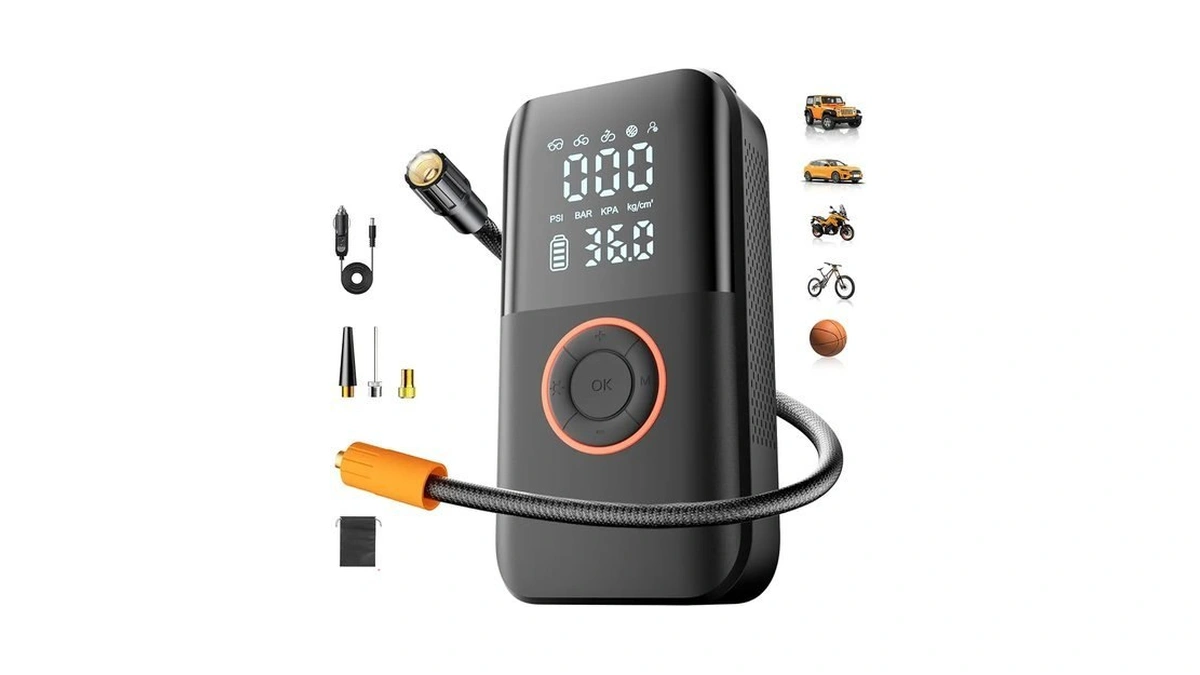 Portable Tire Inflator, 150psi Cordless Air Compressor With 12v Dc