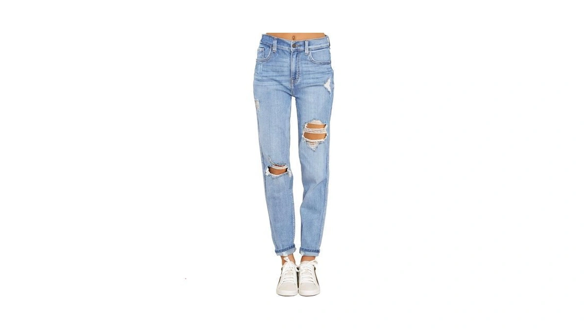 Luvamia Women's Casual Ripped Jeans High Waisted Boyfriend Jeans Tapered