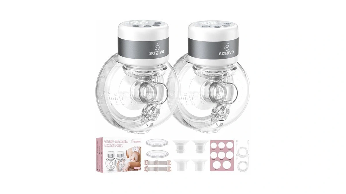 Wearable Breast Pump-1506, Saglve Hands-free Electric Portable Doublepump