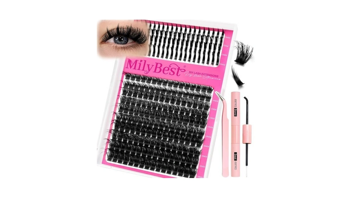 Milybest Lash Clusters Kit 100d With Spikes, 13-19mm Manga Lashes
