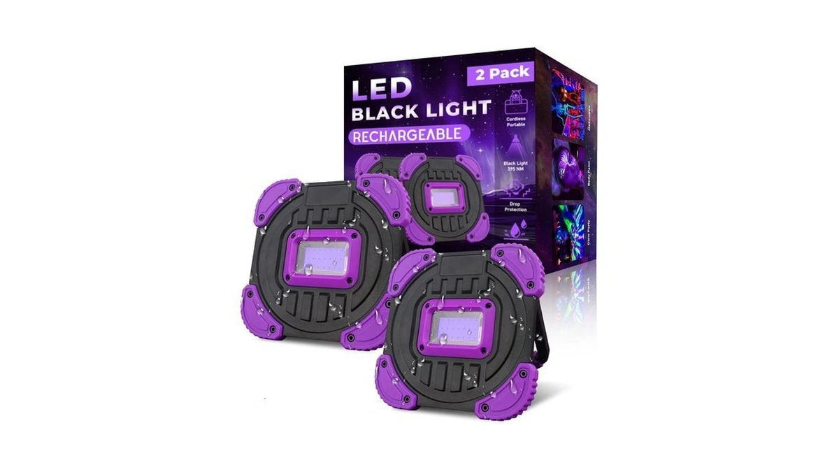 Biuonk Rechargeable Black Light, Cordless 395nm Battery Powered Blacklights For