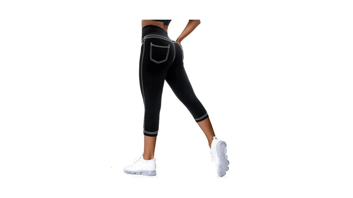 Vooveeya Curvy Womens Leggings, High Waisted Yoga Pants With Back