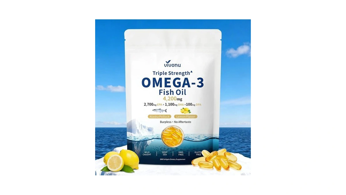 Vivonu Triple Strength Fish Oil Omega 3 Supplements - 4200mg,