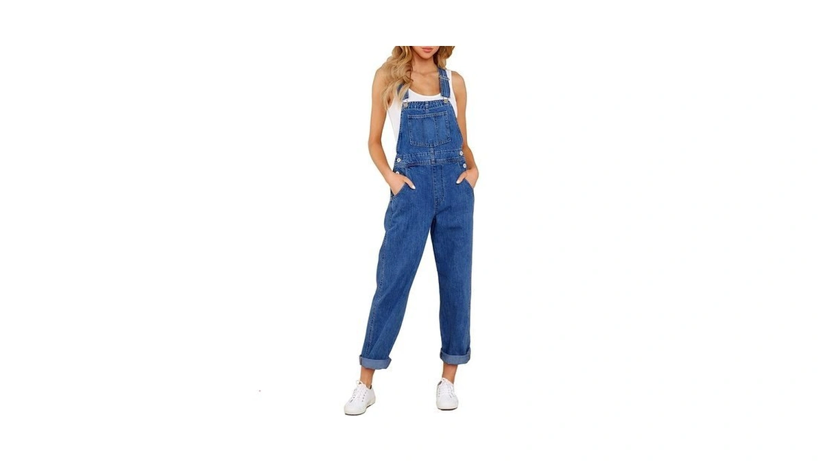 Luvamia Flexclusive Women's Casual Adjustable Denim Bib Overalls Jeans Pants