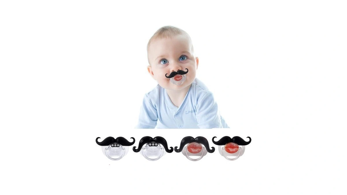 Yapromo Funny Baby Pacifiers, Mustache Pacifier For Babies 0-36 Months,