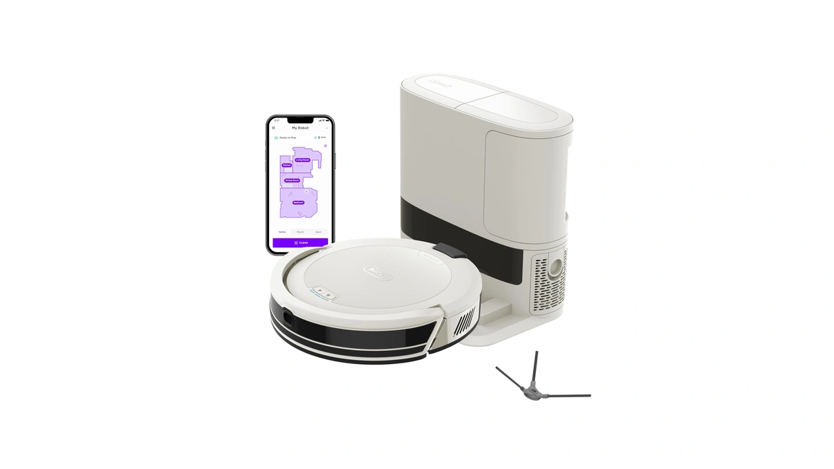 Shark Navigator Robot Vacuum + Self-empty Base, White, Av2110s