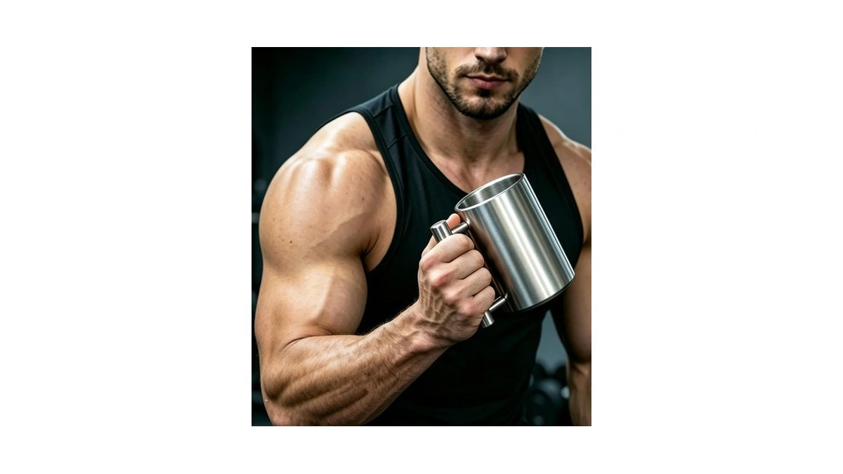 Elfishmart Dumbbell Stainless Steel Mug, Heavy Mug 18lb 10 Oz