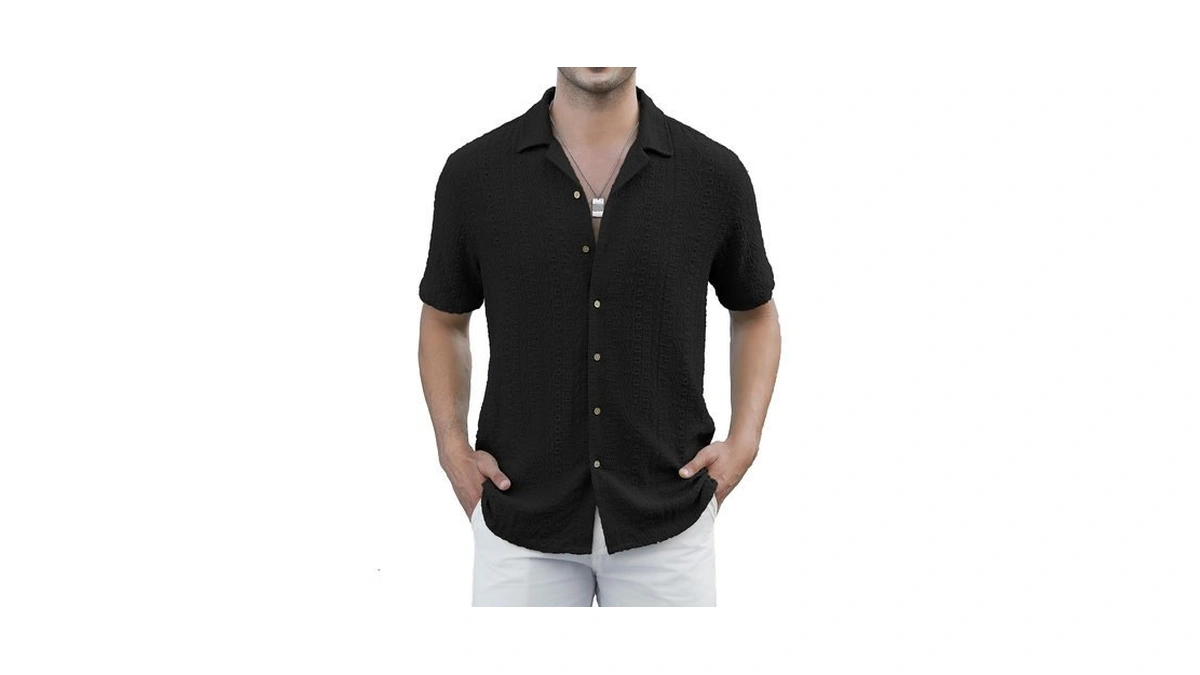 Warhorsee Mens Dress Shirts Short Sleeve Wrinkle Free Button Down