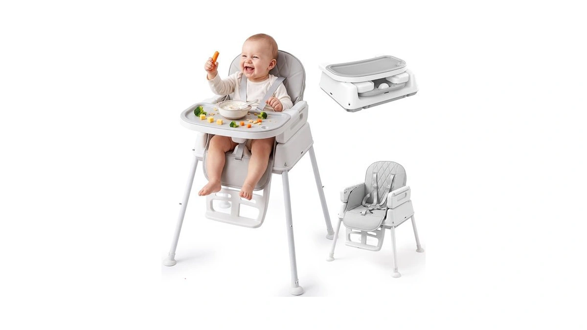 Baby High Chair, 3-in-1 Convertible High Chair For Babies And