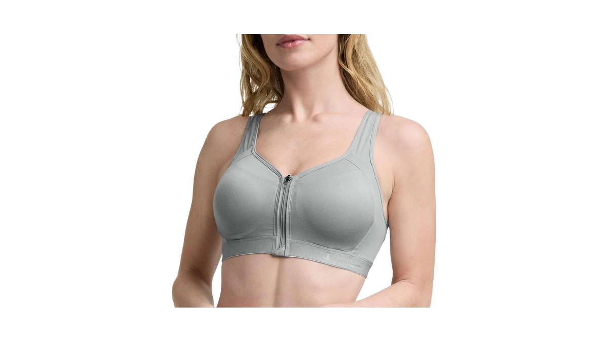 Champion Women's Sports Bra, Motion Control Front-zip, High-impact Maximum Support,
