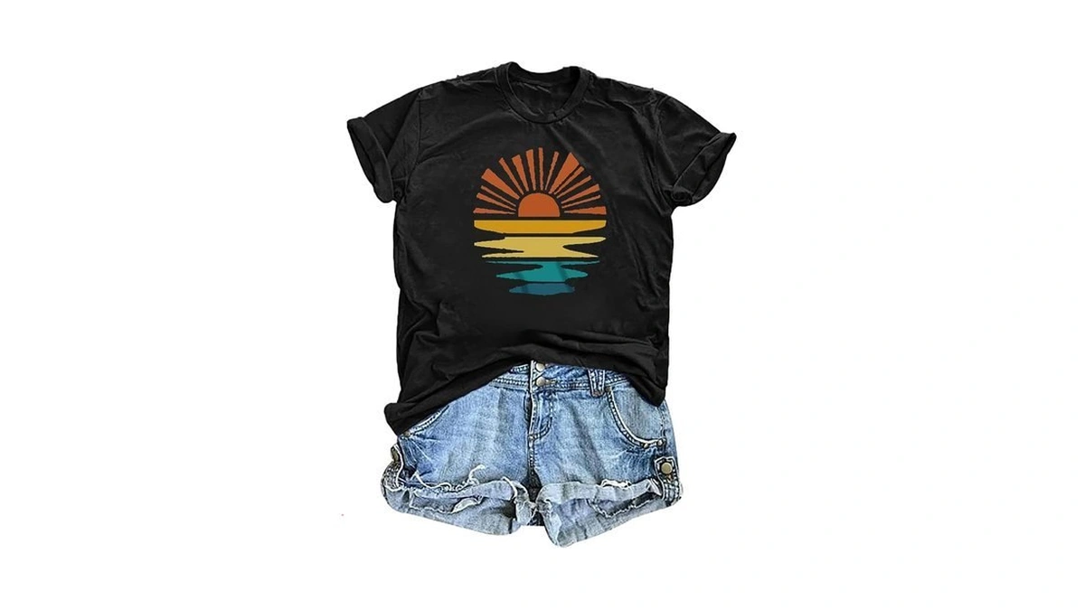 T Shirts For Women Graphic Tees Printed Short Sleeve Tees