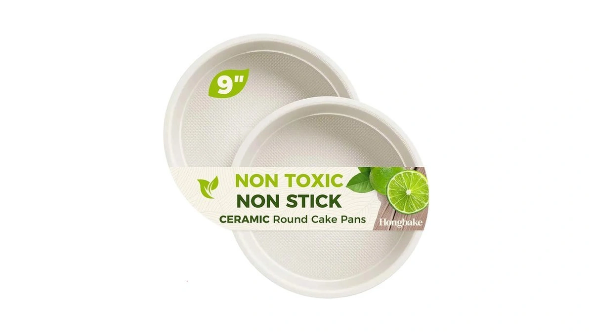 Hongbake Ceramic Nonstick 9β Round Cake Pans, Heavy-duty Aluminized Steel