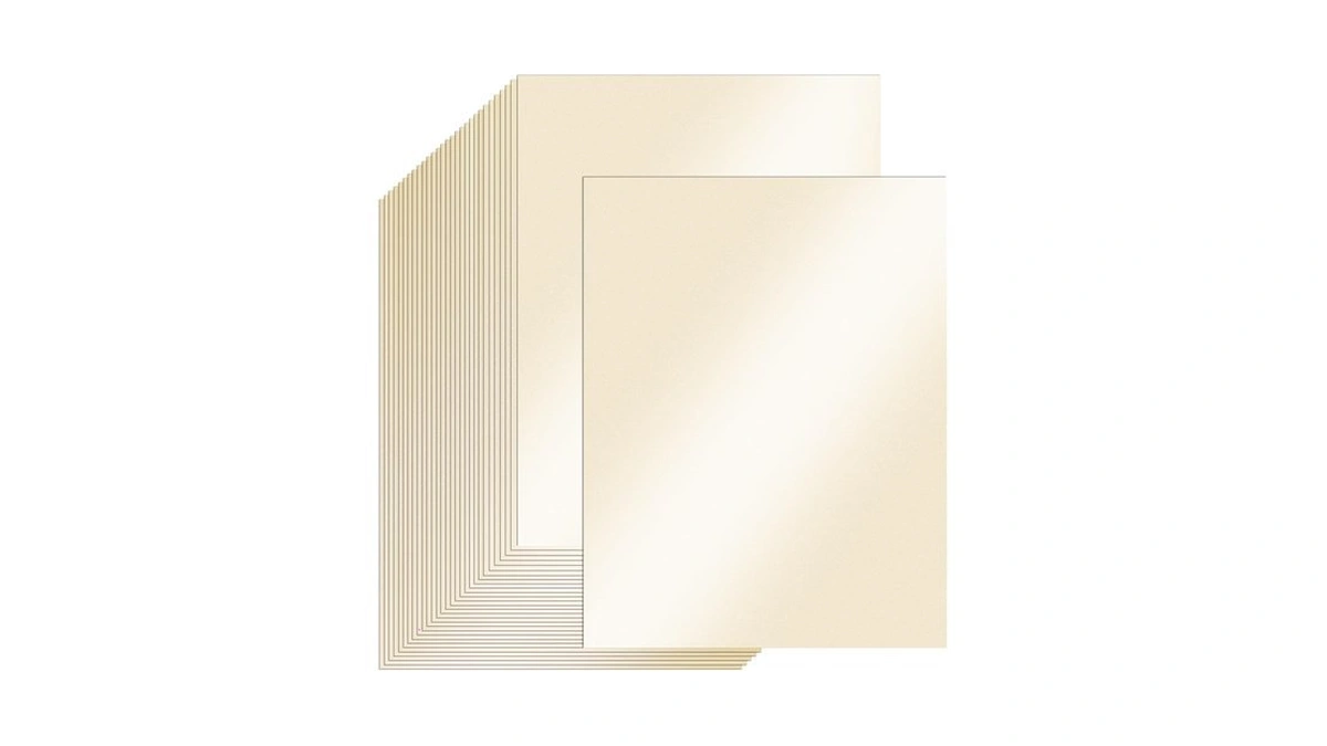 Ftumertly 30 Sheets Warm Ivory Subtle Pearlescent Shimmer Cardstock, 8.5x11