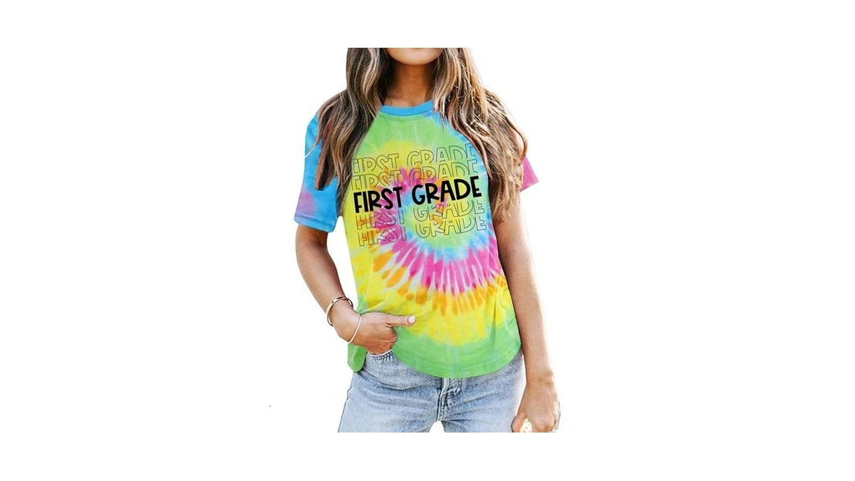 Yi Xiang Ran Teacher Shirts Women: Tie Dye Teacher Tshirt