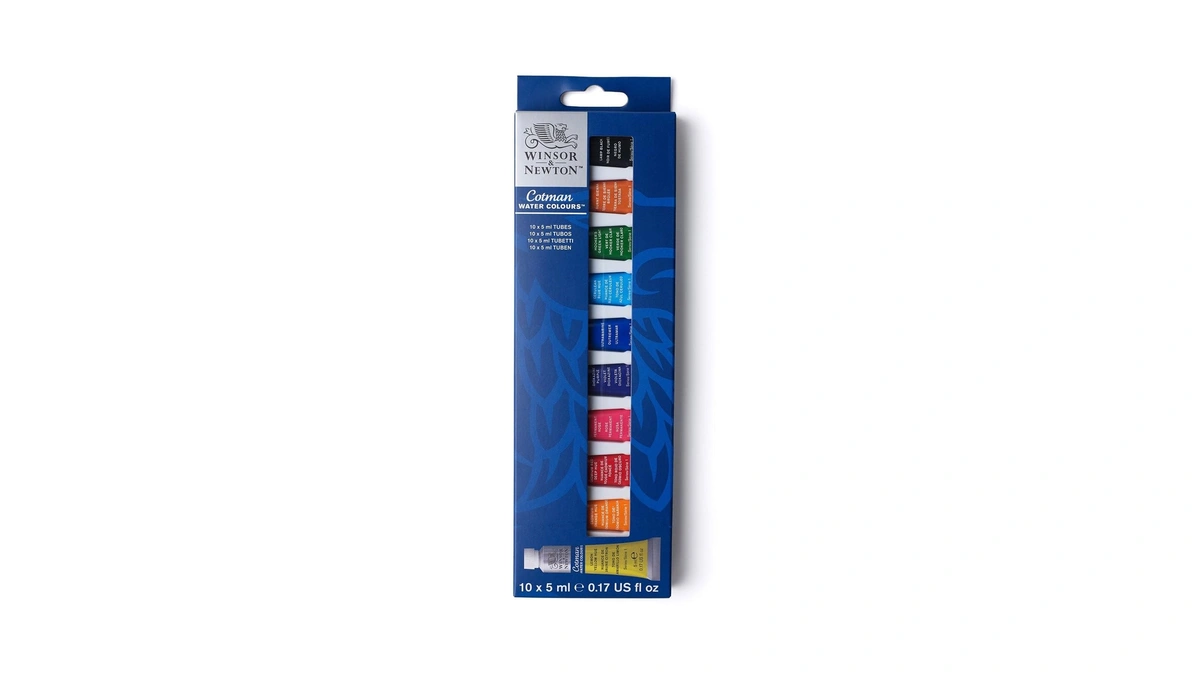 Winsor & Newton Cotman Watercolor Paint Set, 10 Colors, 5ml