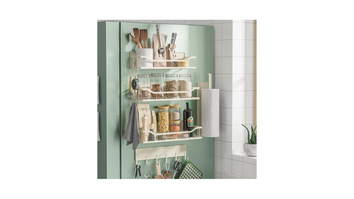 5 Pack Multifunctional Magnetic Shelves For Refrigerator Spice Rack &