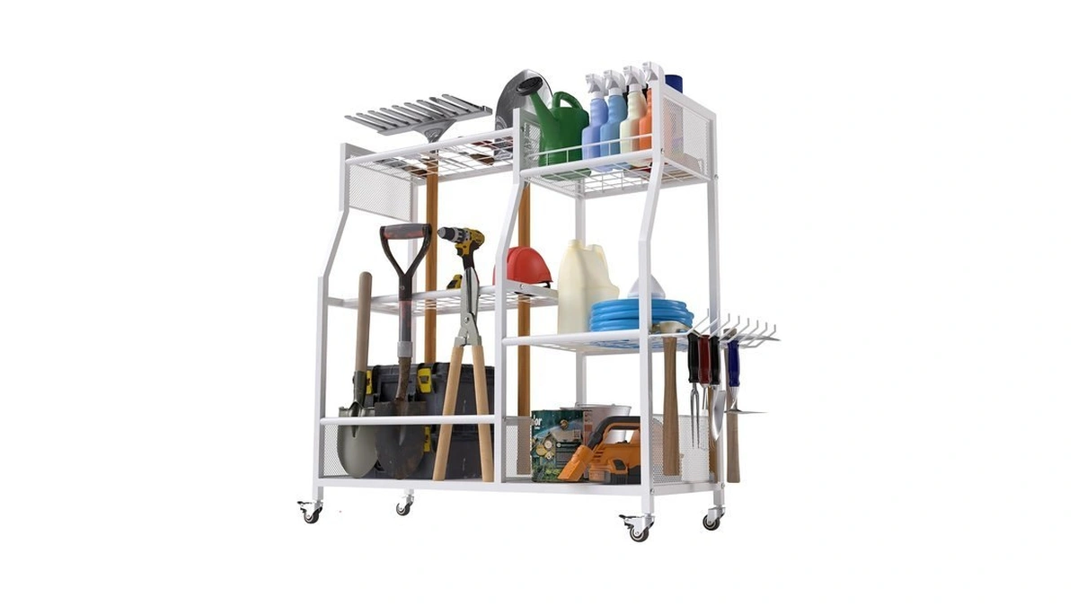 Hoteagle Yard Tool Organizer For Garage 35.4" Width High Stability