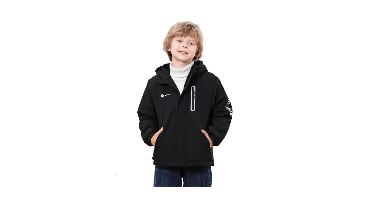 Boys' Waterproof Skiing Jacket - Winter Fleece Lined Snowboarding Coat