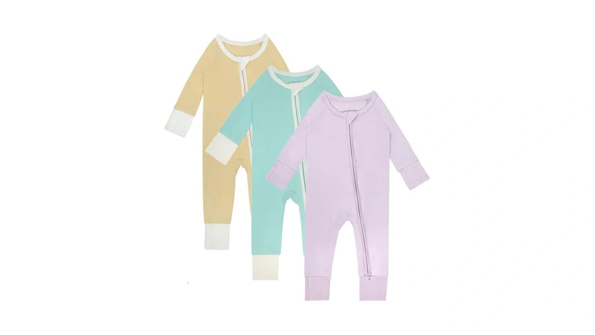 Gaiibbt 3pack Baby Rompers Footless 2 Way Zipper Long Sleeve