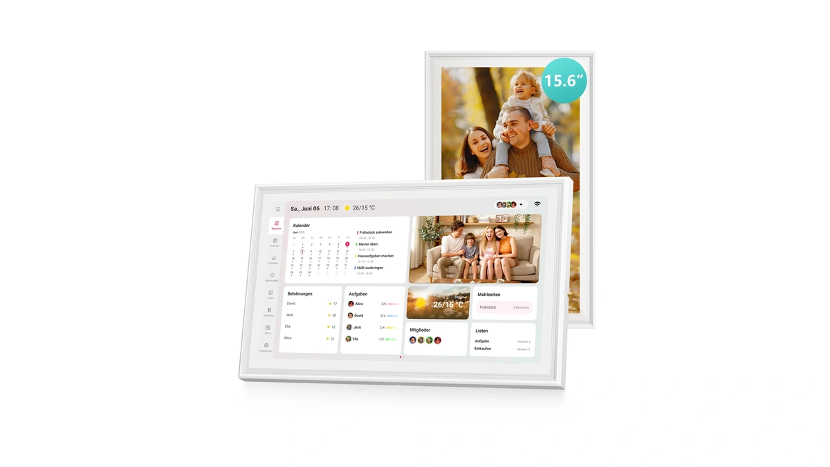 Airzeen 15.6" Digital Calendar, Subscription-free, Smart Wall Calendar