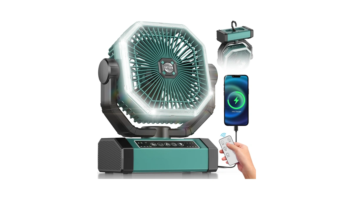 Portable Rechargeable Fan - 9-inch Camping Fans For Tent, 24000mah(60hrs)