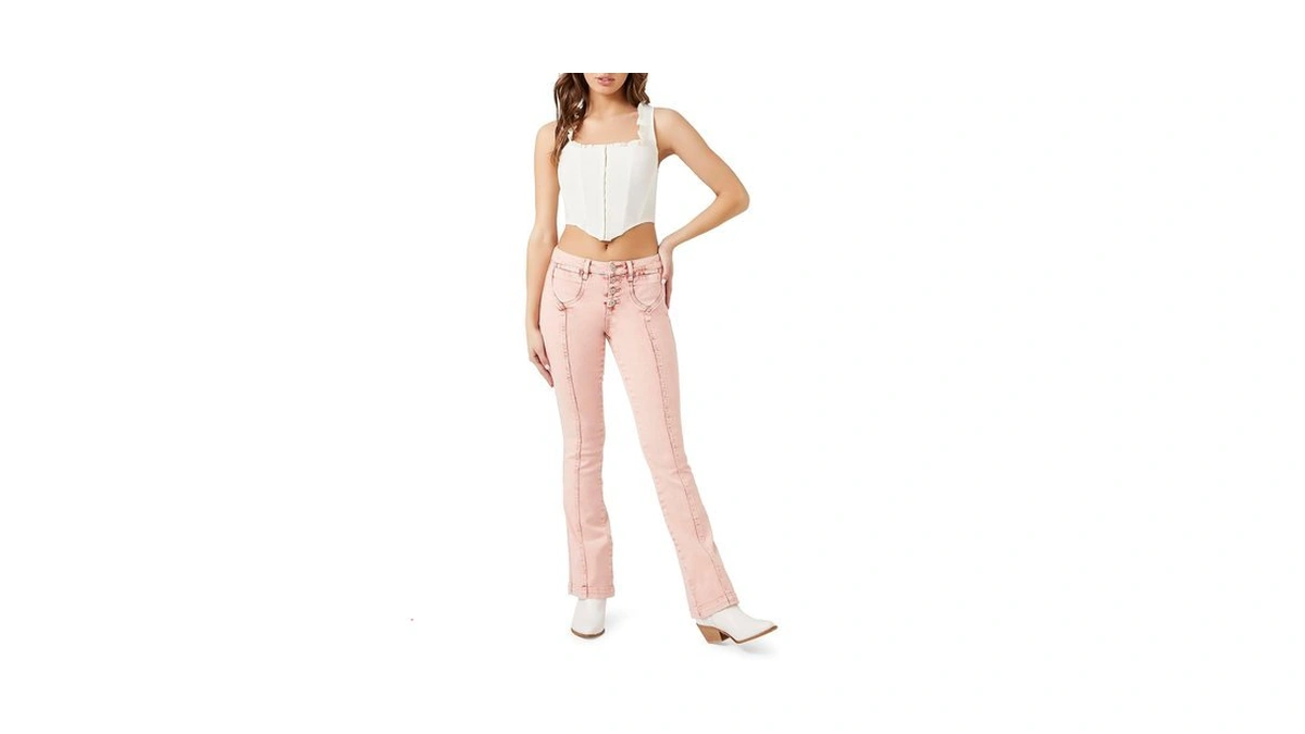 Forever 21 Seamed Mid-rise Bootcut Jeans Clay 24