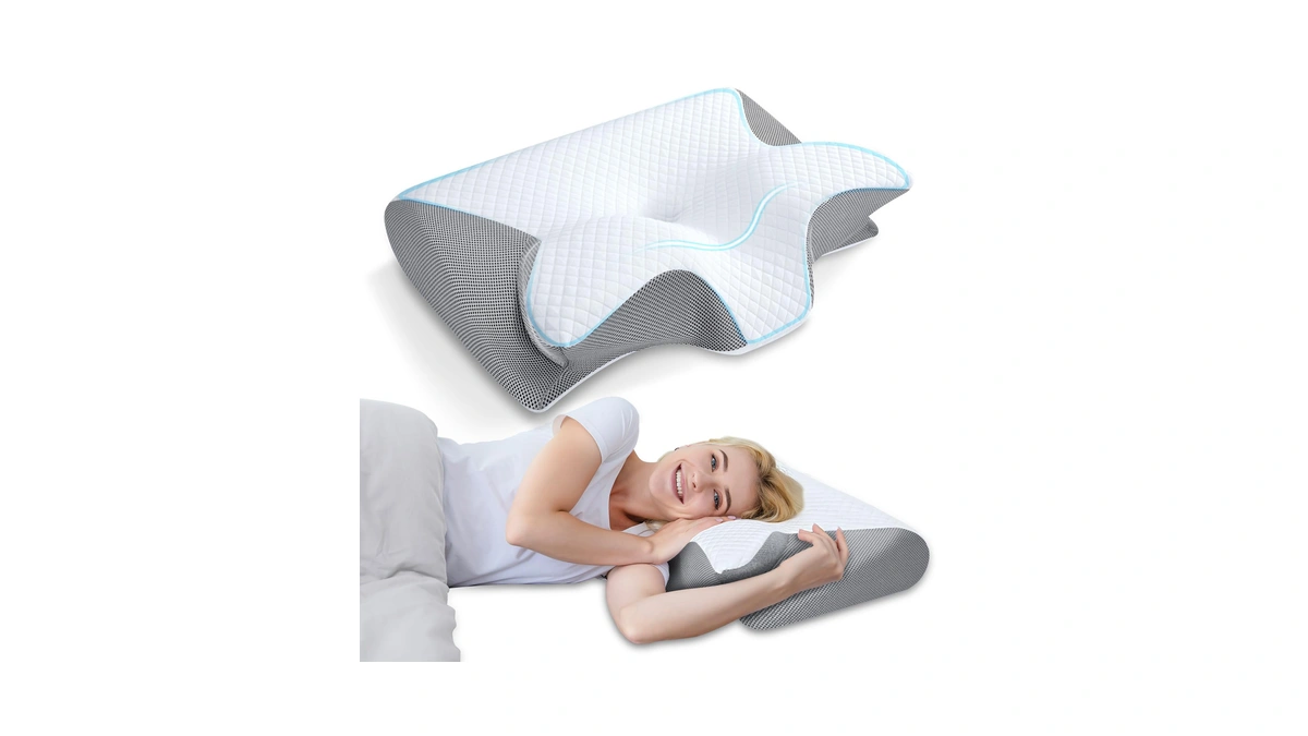Homca Memory Foam Cervical Pillow, 2 In 1 Ergonomic Contour