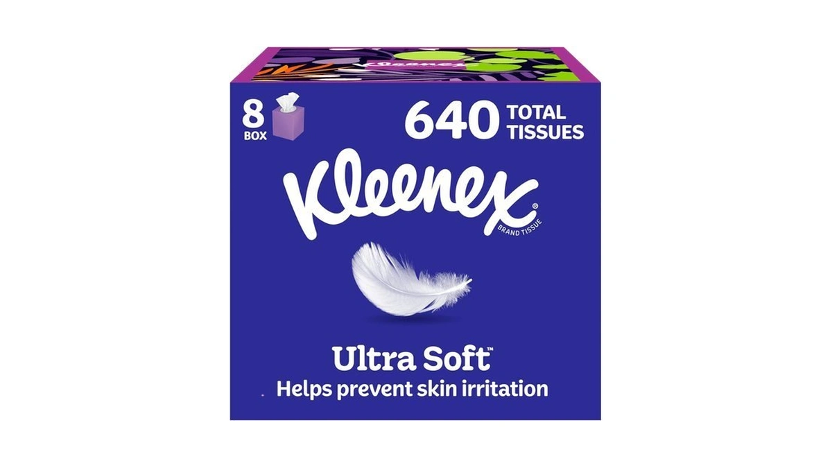 Kleenex Ultra Soft Facial Tissues, 8 Cube Boxes, 80 Tissues