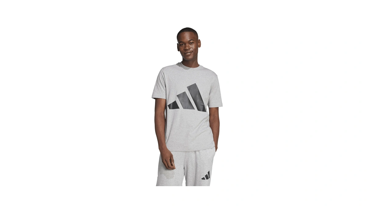 Adidas Men's Essentials Big Logo T-shirt, Medium Grey Heather/black, 3x-large