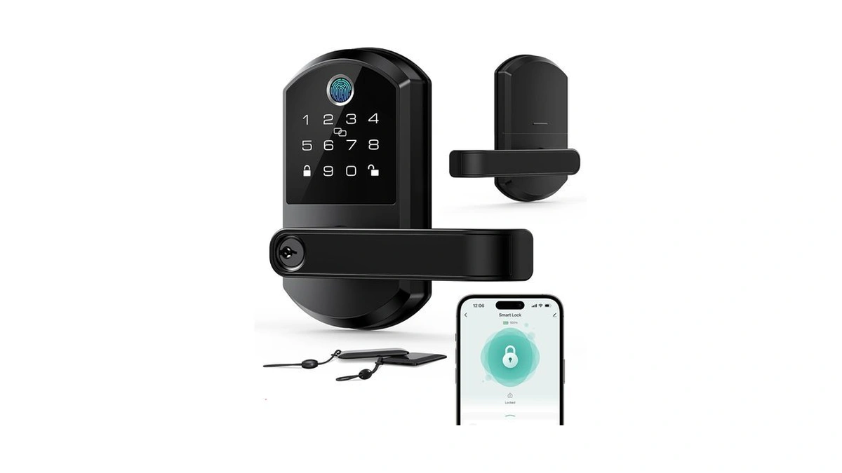 Anyfirm Smart Lock With Lever Handle, Keyless Entry Door Lock