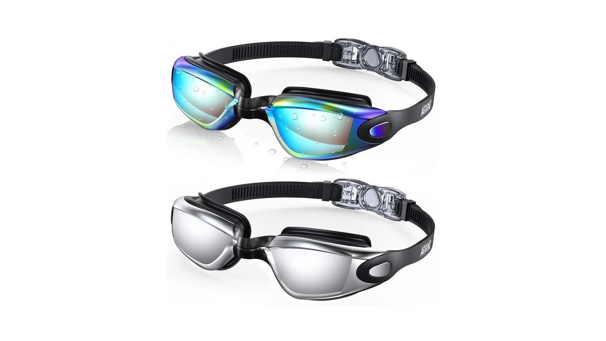 Aegend Swim Goggles 2 Pack For Adult Men Women No