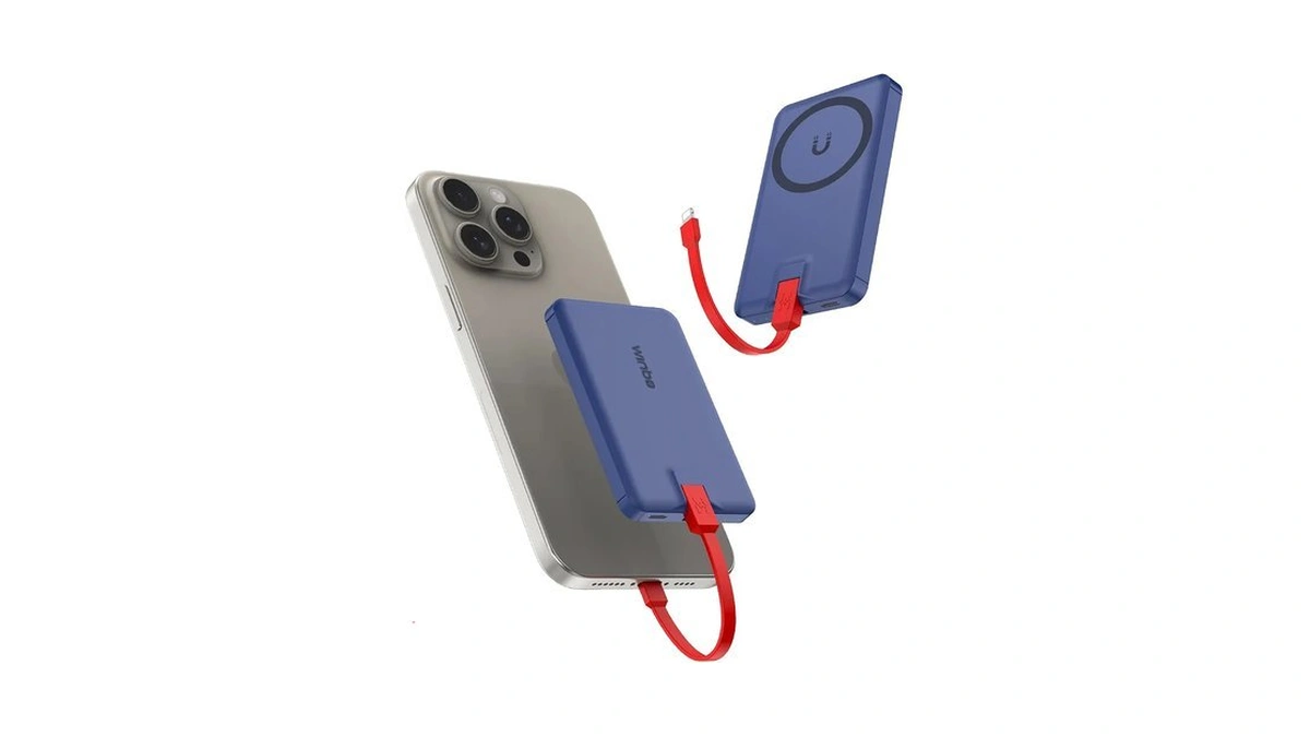 Mini Portable Charger For Iphone, Upgraded 5000mah Magnetic Power Bank