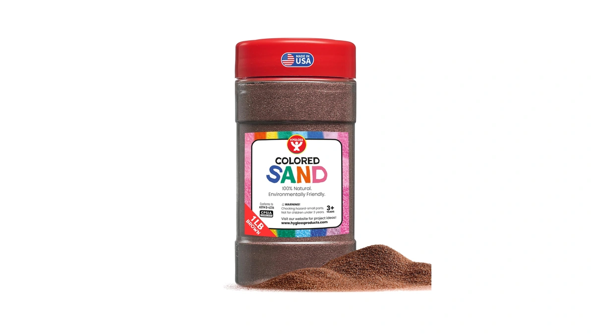 Hygloss Colored Sand For Crafts – 1 Lb Bottle, Brown