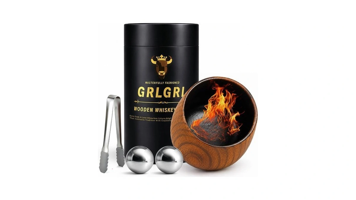 Grlgrl Charred Wooden Whiskey Glasses, Gifts For Men Old Fashion