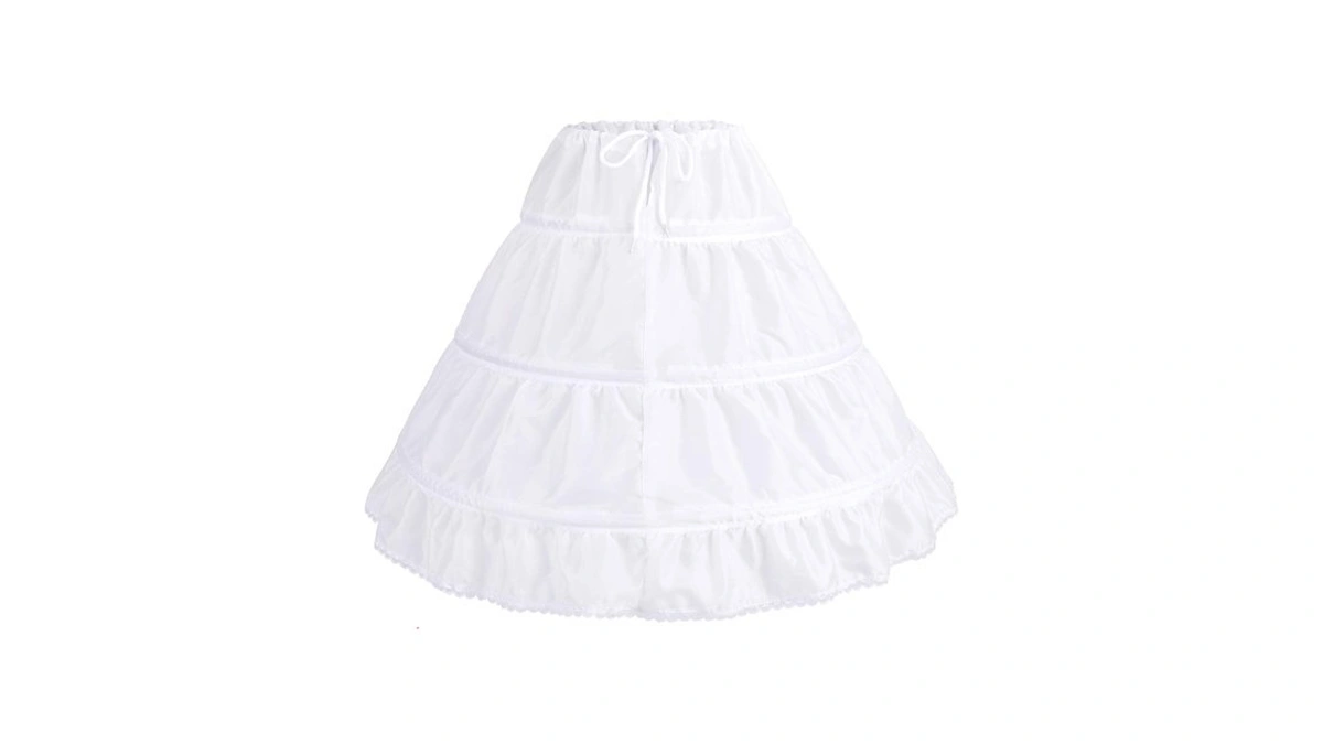 White Petticoat For Girls Tutu 3 Bones Hoops Skirt Toddler