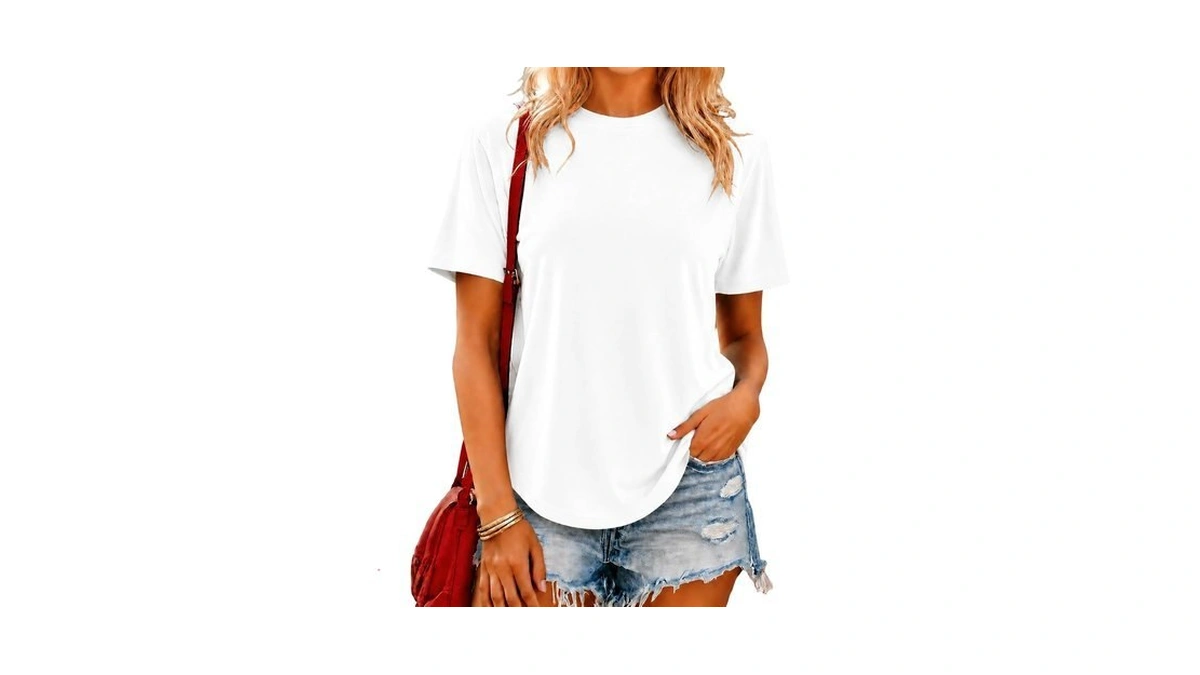 Letsee Short Sleeve Workout Tops For Women Crew Neck Gym