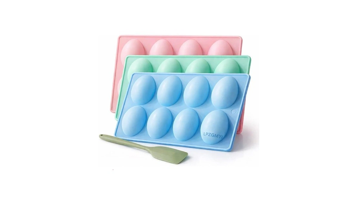 Silicone Egg Molds For Baking 3pack 8-cavity Food-grade Non-stick Egg-shaped