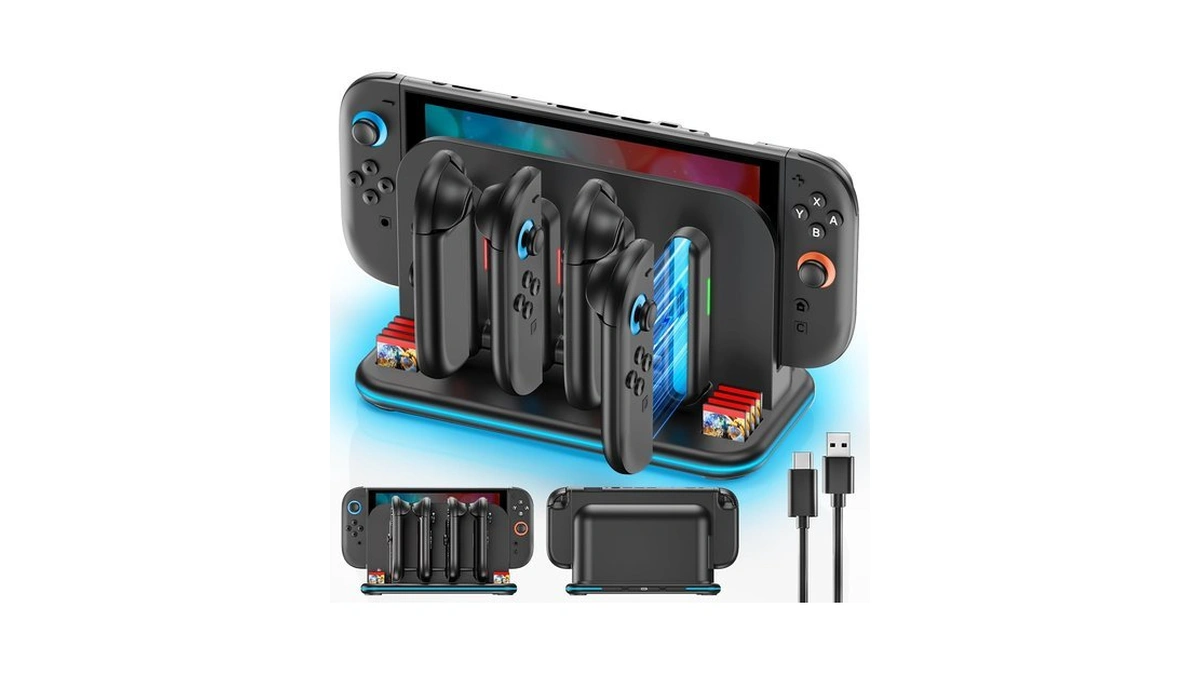 Hudobbye Switch 2 Controller Charger, 3h Fast Charging Dock For