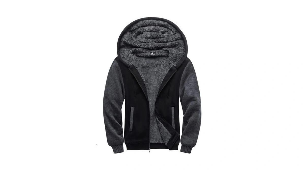Scodi Hoodies For Men Heavyweight Fleece Sweatshirt Zip Up Thick